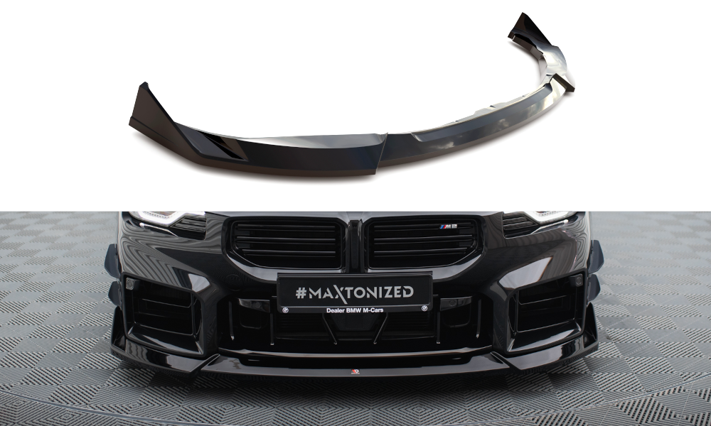 Street+ Spoilerlippe Front Ansatz V.5 passend für BMW M2 G87 schwarz Hochglanz – Ansicht 2