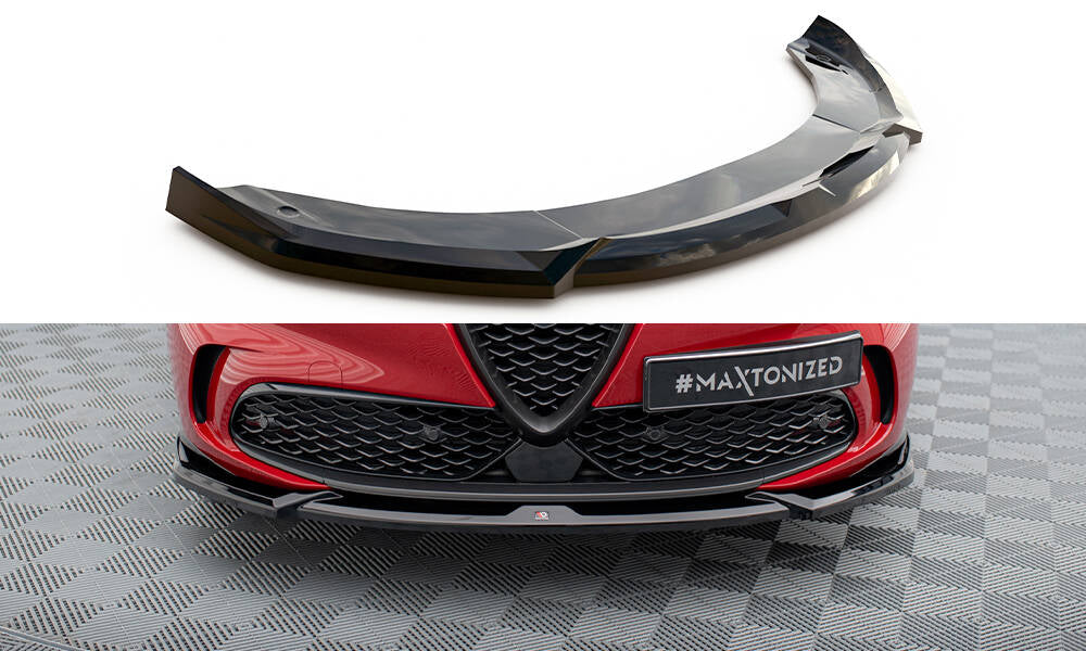 Street+ Spoilerlippe Front Ansatz V.1 passend für Alfa Romeo Tonale Mk1 schwarz Hochglanz – Ansicht 2