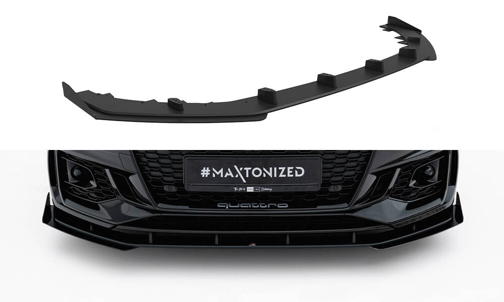 Street Pro Street+ Spoilerlippe Front Ansatz + Flaps passend für Audi RS5 Coupe / Sportback F5 schwarz Hochglanz – Ansicht 2