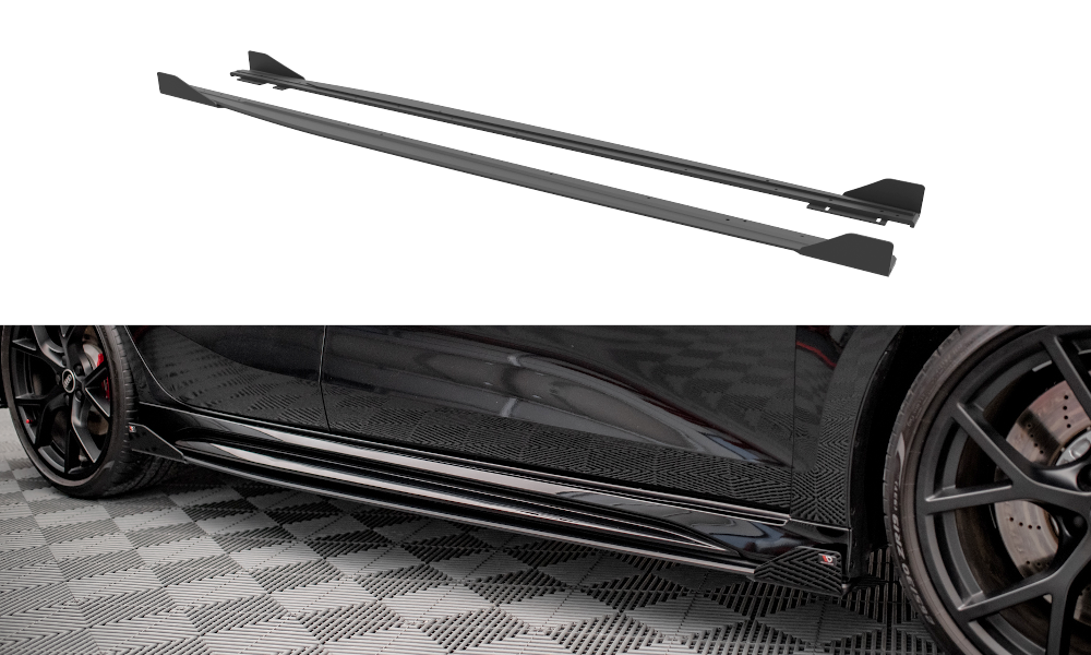 Street Pro Street+ Seitenschweller Leisten + Flaps passend für Audi RS3 Sportback 8Y schwarz Hochglanz – Ansicht 2