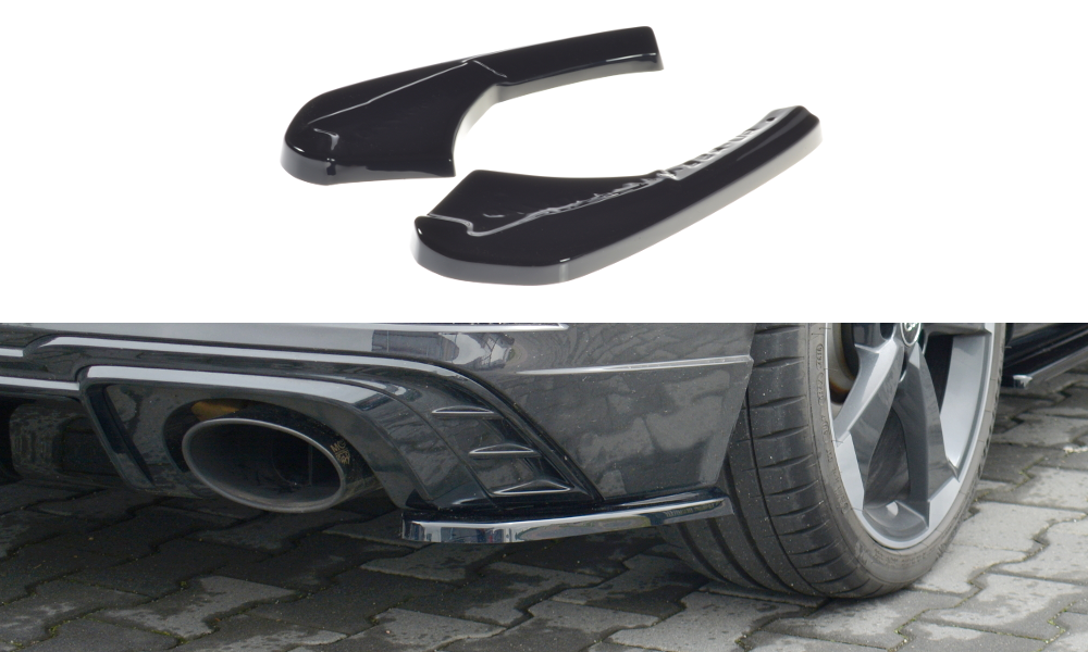 Heck Ansatz Flaps Diffusor passend für Audi RS3 8V FL Sportback schwarz Hochglanz – Ansicht 2