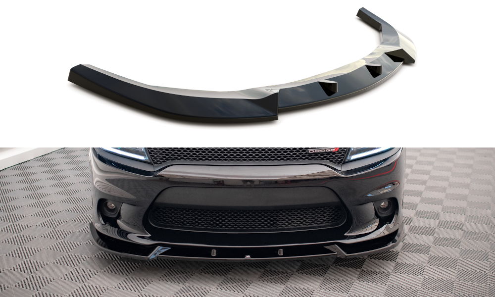 Street+ Spoilerlippe Front Ansatz V.2 passend für Dodge Charger SRT Mk7 Facelift schwarz Hochglanz – Ansicht 2