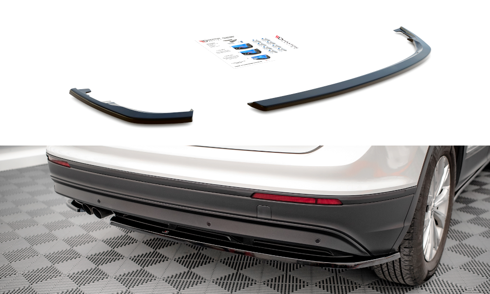 Heck Ansatz Flaps Diffusor V.1 passend für VW Tiguan Mk2 schwarz Hochglanz – Ansicht 2