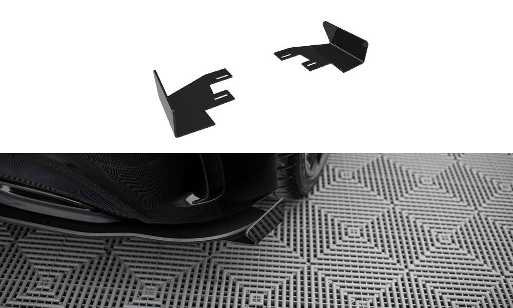 Hintere Seiten Flaps passend für Mercedes-Benz A AMG-Line W176 Facelift schwarz Hochglanz – Ansicht 2