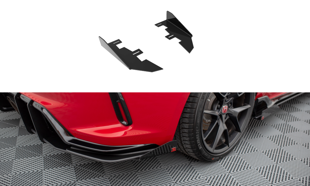 Hintere Seiten Flaps passend für Honda Civic Type-R Mk 11 schwarz Hochglanz – Ansicht 2