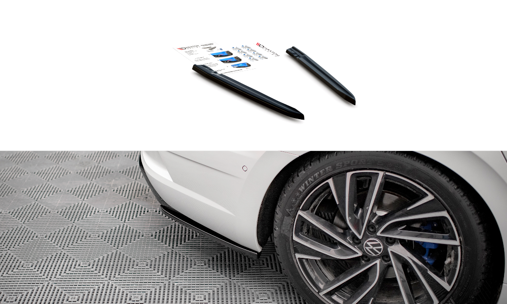 Heck Ansatz Flaps Diffusor passend für VW Arteon R Limousine / Shooting Brake Mk1 Facelift schwarz Hochglanz – Ansicht 2