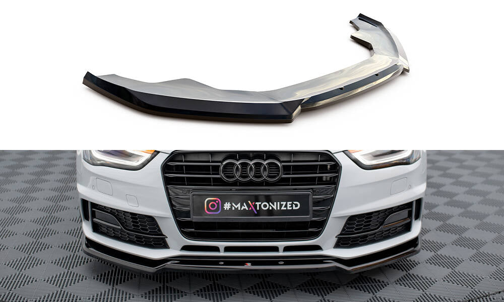 Street+ Spoilerlippe Front Ansatz V.2 passend für Audi A4 Competition B8 Facelift schwarz Hochglanz – Ansicht 2