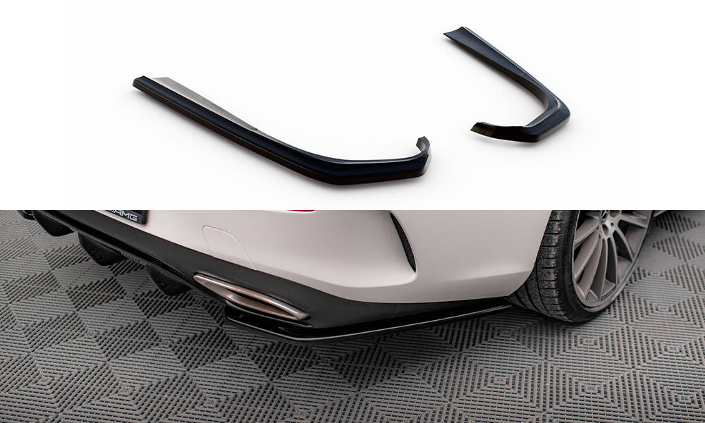 Heck Ansatz Flaps Diffusor passend für Mercedes-Benz E-Klasse W213 Coupe(C238) / Cabriolet (A238) AMG-Line schwarz Hochglanz – Ansicht 2