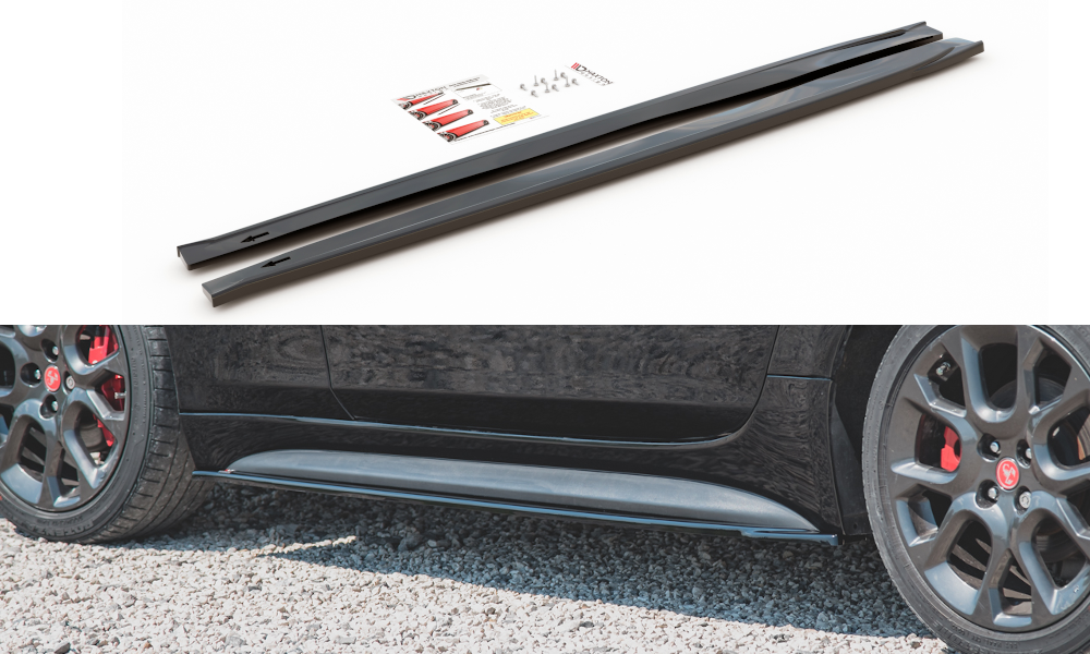 Street+ Seitenschweller Leisten passend für Abarth 124 Spider  schwarz Hochglanz – Ansicht 2