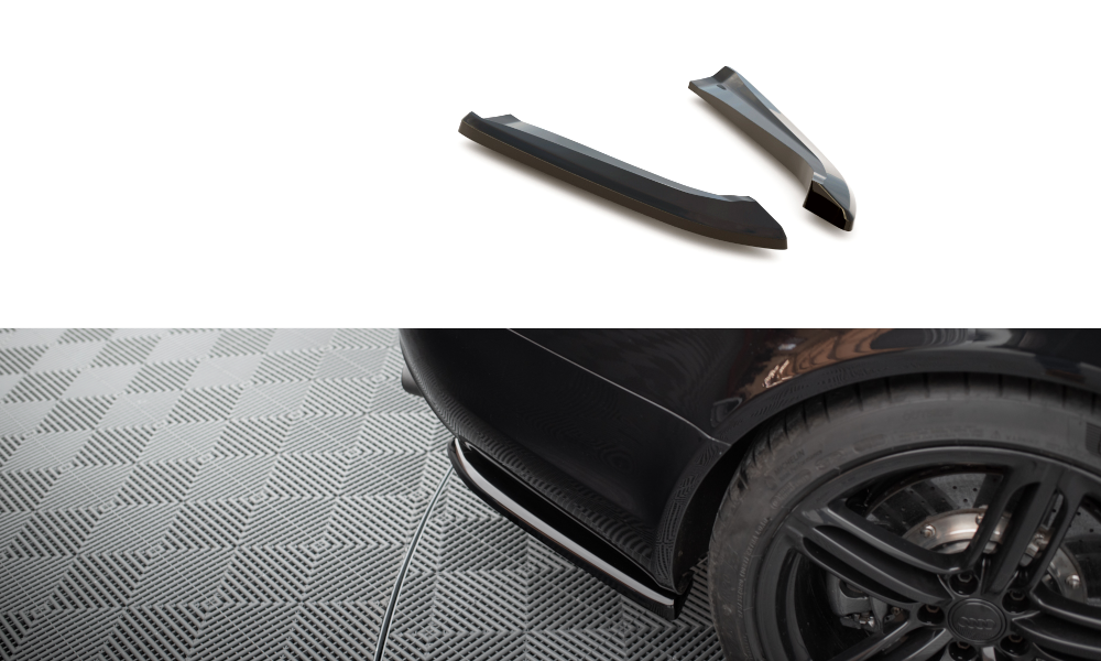 Heck Ansatz Flaps Diffusor passend für Audi RS6 Avant C6 schwarz Hochglanz – Ansicht 2