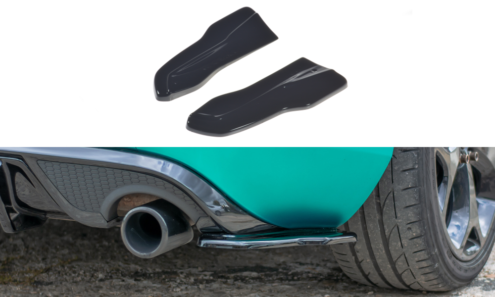 Heck Ansatz Flaps Diffusor passend für Volvo V40 R-design schwarz Hochglanz – Ansicht 2