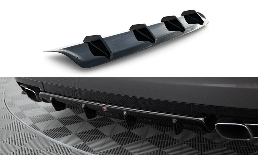 Diffusor Heck Ansatz passend für Maserati Quattroporte Mk6 schwarz Hochglanz – Ansicht 2