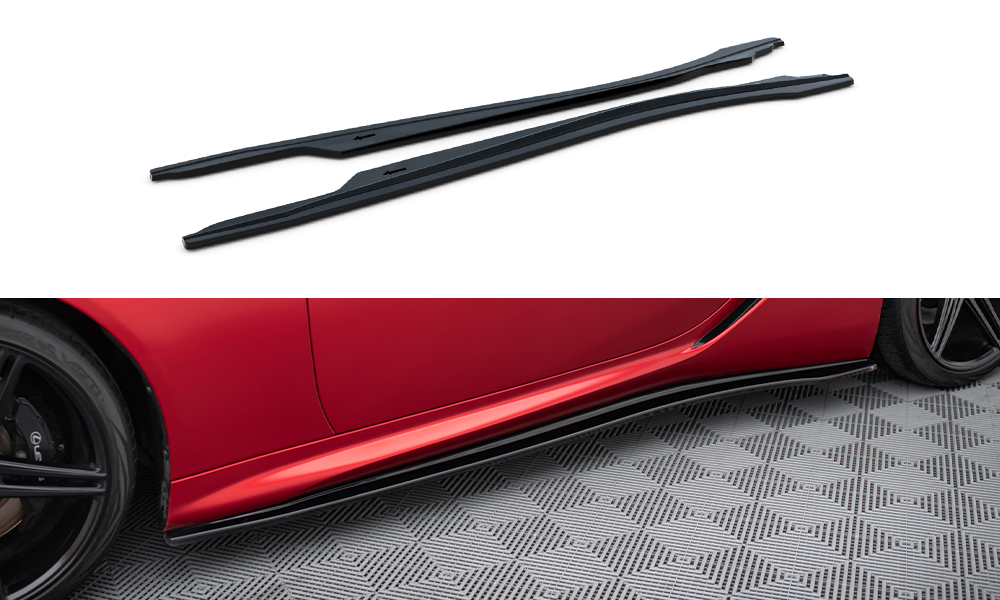 Street+ Seitenschweller Leisten passend für Lexus LC 500 schwarz Hochglanz – Ansicht 2