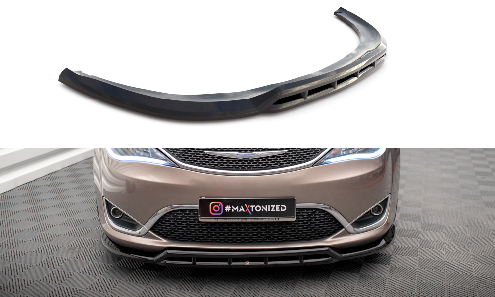 Street+ Spoilerlippe Front Ansatz passend für Chrysler Pacifica Mk2 schwarz Hochglanz – Ansicht 2