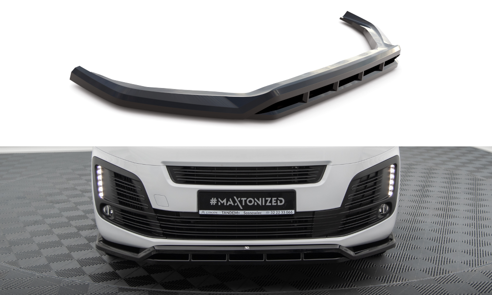 Street+ Spoilerlippe Front Ansatz passend für Peugeot Expert Mk3 schwarz Hochglanz – Ansicht 2