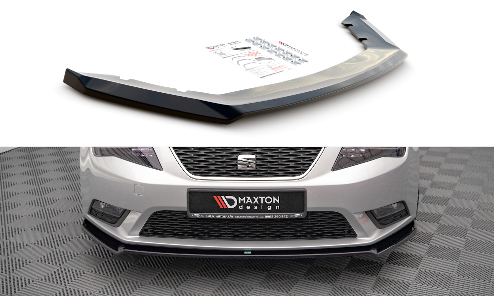 Street+ Spoilerlippe Front Ansatz V.2 passend für Seat Leon Mk3 schwarz Hochglanz – Ansicht 2