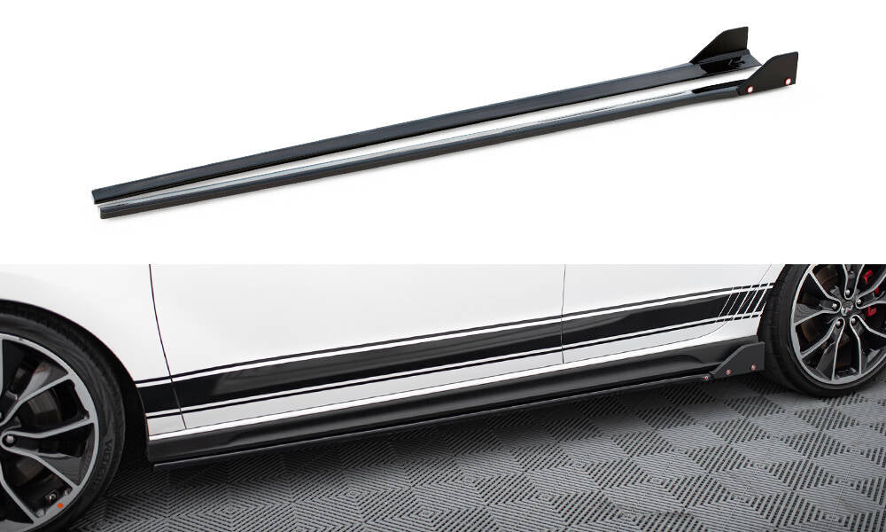Street+ Seitenschweller Leisten passend für V.5 + Flaps Hyundai I30 N / N-Line Hatchback / Fastback Mk3 / Mk3 Facelift – Ansicht 2
