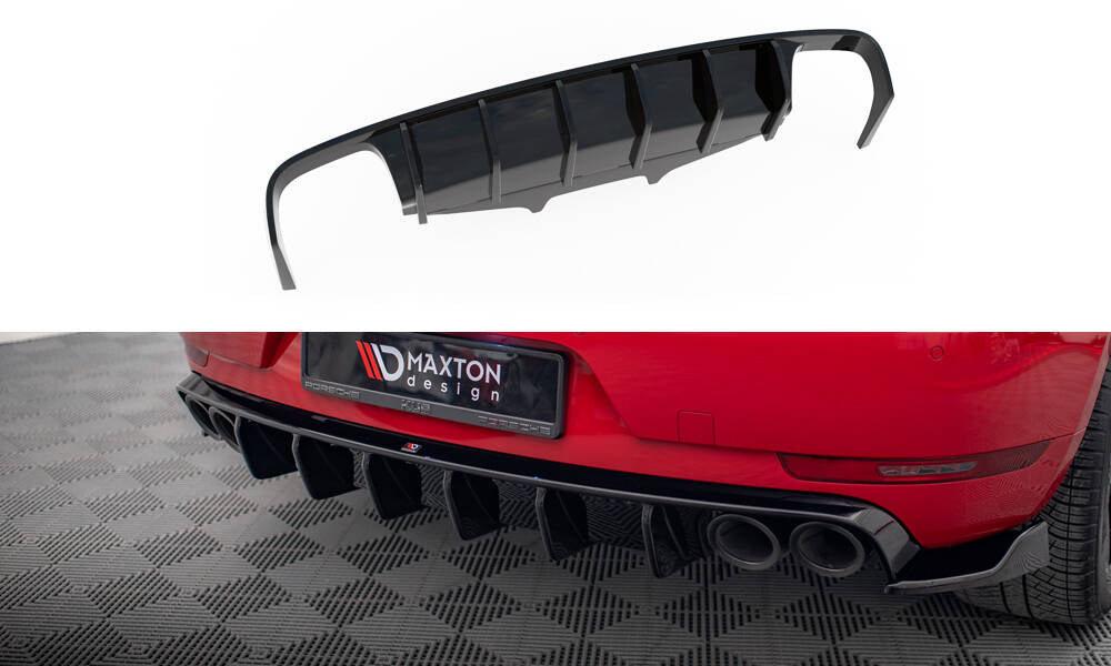 Diffusor Heck Ansatz passend für Porsche Macan Mk1  schwarz Hochglanz – Ansicht 2