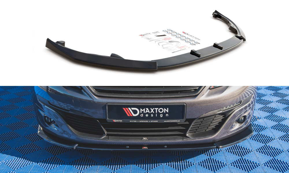 Street+ Spoilerlippe Front Ansatz V.2 passend für Peugeot 308 Mk2  schwarz Hochglanz – Ansicht 2