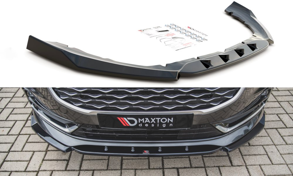 Street+ Spoilerlippe Front Ansatz passend für Ford S-Max Mk2 Facelift schwarz Hochglanz – Ansicht 2