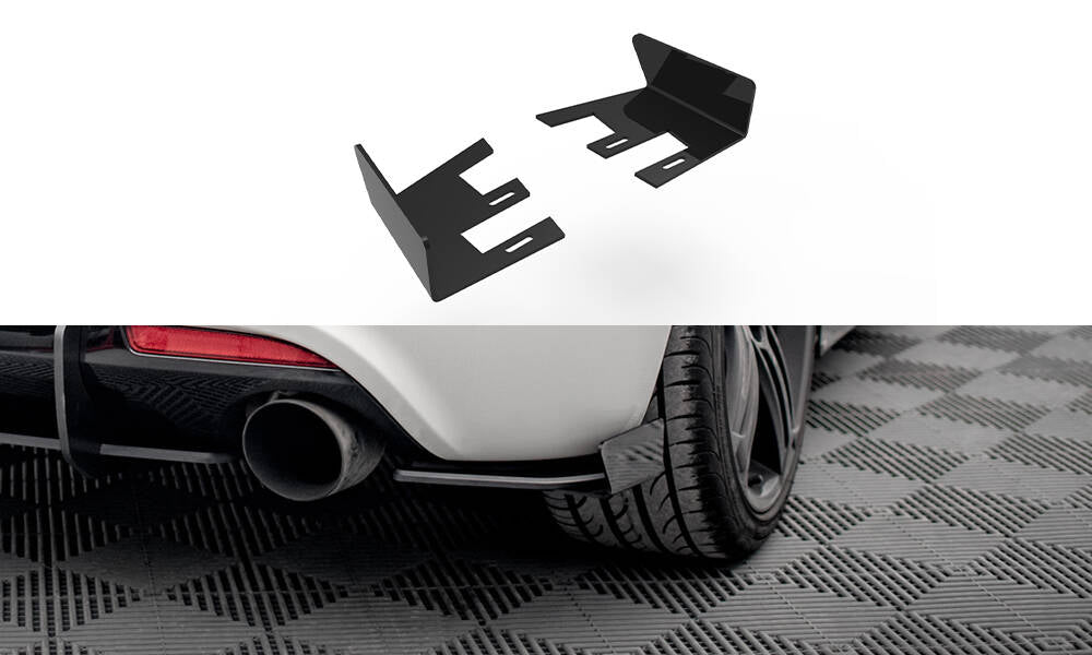 Hintere Seiten Flaps passend für VW Scirocco R Mk3 schwarz Hochglanz – Ansicht 2