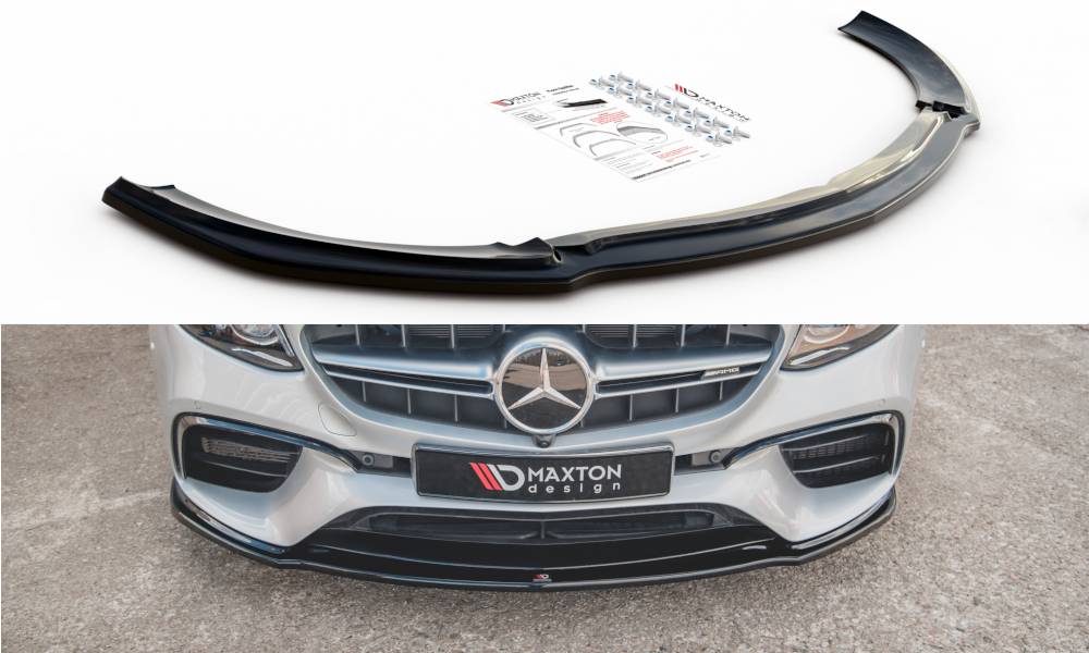 Street+ Spoilerlippe Front Ansatz V.2 passend für Mercedes-Benz E63 AMG Kombi/Limousine S213/W213 schwarz Hochglanz – Ansicht 2