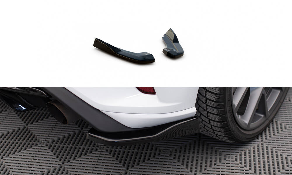 Heck Ansatz Flaps Diffusor V.2 passend für Ford Focus Hatchback ST Mk4  schwarz Hochglanz – Ansicht 2