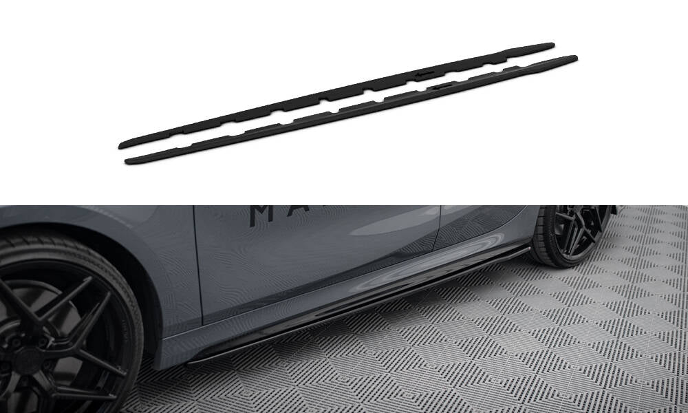 Street+ Seitenschweller Leisten V.2 passend für BMW 1er M-Paket /  M135i / 128ti schwarz Hochglanz – Ansicht 2