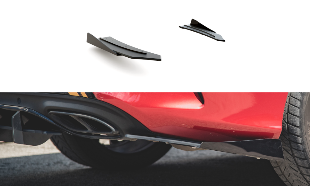 Street Pro Heck Ansatz Flaps Diffusor + Flaps passend für Mercedes-AMG C43 Coupe C205 schwarz Hochglanz – Ansicht 2