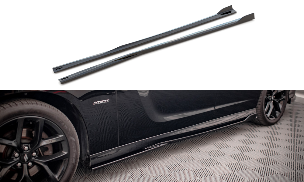 Street+ Seitenschweller Leisten passend für Dodge Charger SRT Mk7 Facelift schwarz Hochglanz – Ansicht 2
