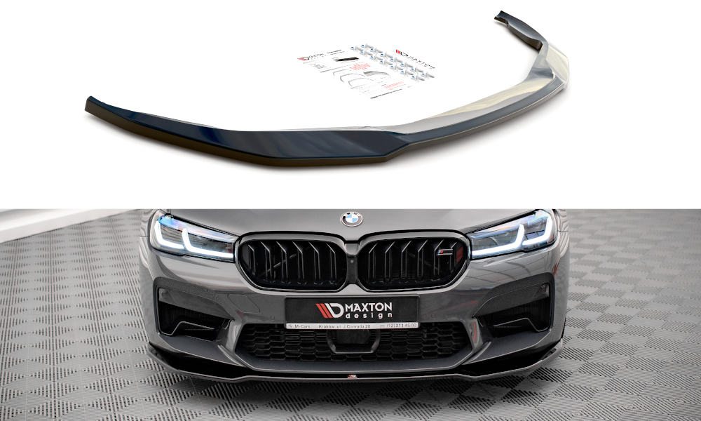 Street+ Spoilerlippe Front Ansatz V.2 passend für BMW M5 F90 Facelift schwarz Hochglanz – Ansicht 2