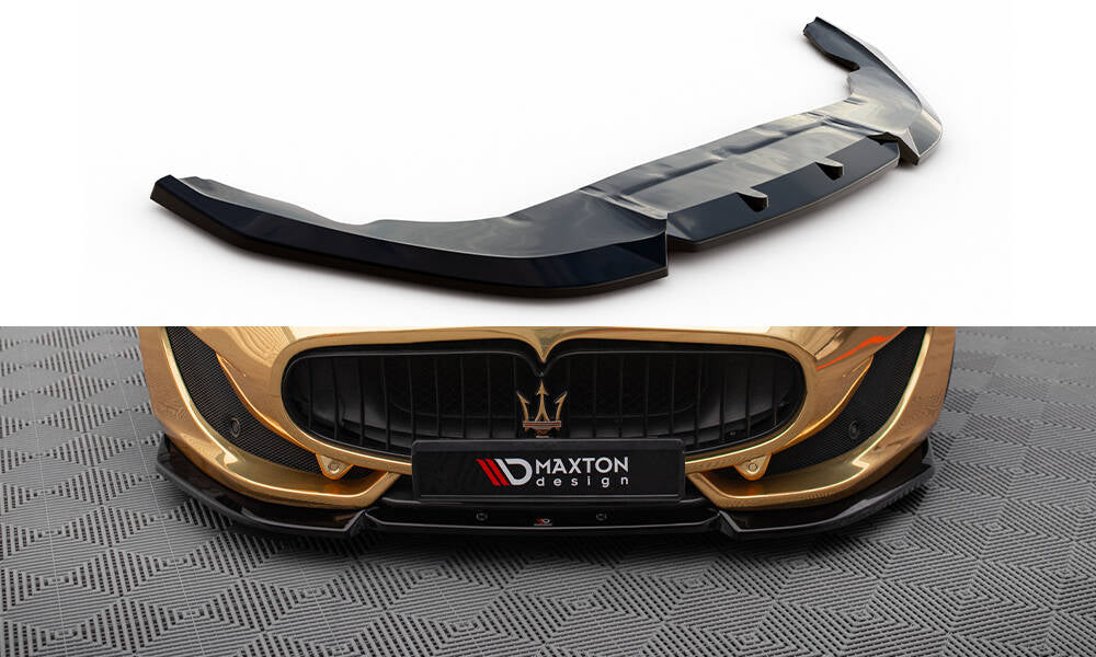 Street+ Spoilerlippe Front Ansatz V.2 passend für Maserati Granturismo Mk1 Facelift schwarz Hochglanz – Ansicht 2