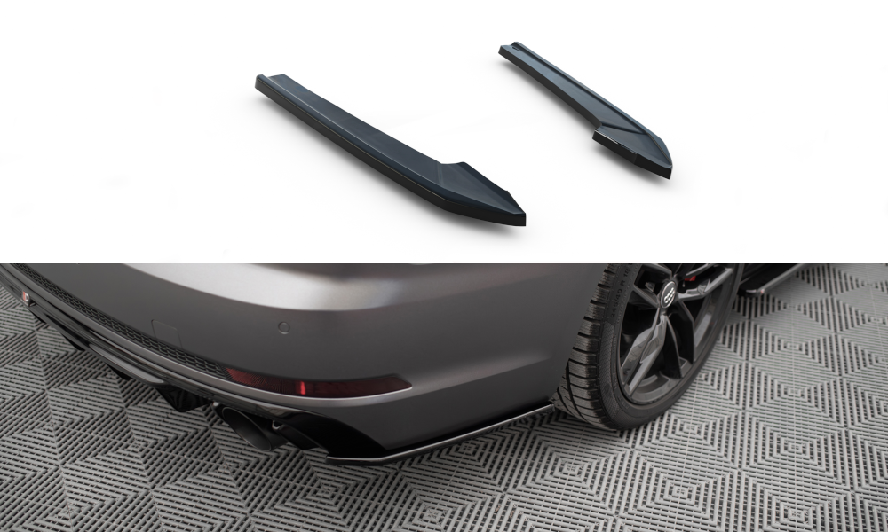 Heck Ansatz Flaps Diffusor V.3 passend für Audi A4 S-line B9 schwarz Hochglanz – Ansicht 2
