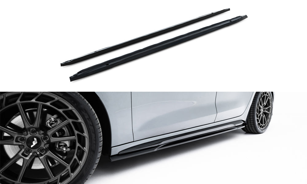Street+ Seitenschweller Leisten passend für Audi A5 S-Line / S5 Limousine / Avant B10 schwarz Hochglanz – Ansicht 2