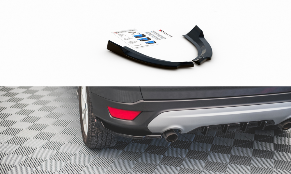 Heck Ansatz Flaps Diffusor passend für Ford Escape Mk3 schwarz Hochglanz – Ansicht 2