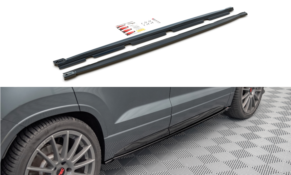 Street+ Seitenschweller Leisten passend für Cupra Ateca Mk1 / Mk1 Facelift schwarz Hochglanz – Ansicht 2