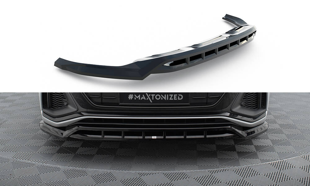Street+ Spoilerlippe Front Ansatz V.2 passend für Audi SQ8 / Q8 S-Line Mk1 schwarz Hochglanz – Ansicht 2