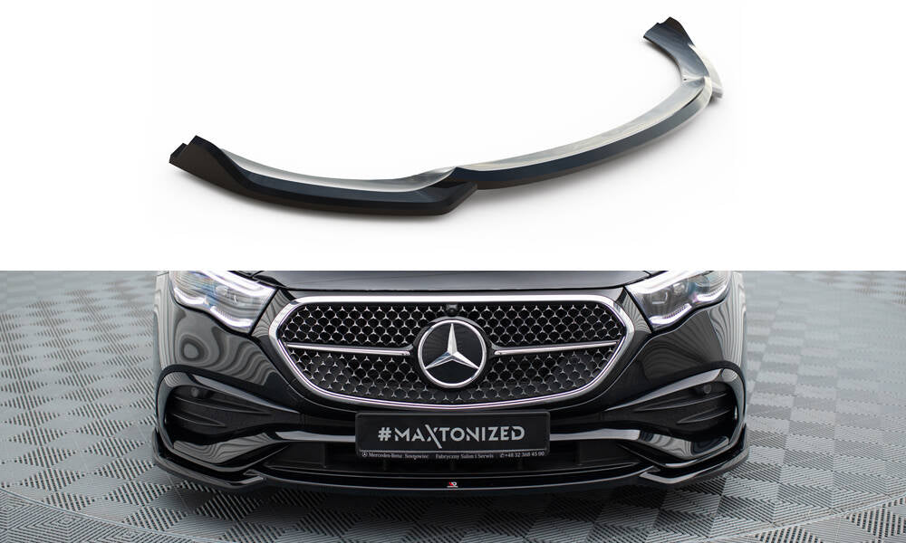 Street+ Spoilerlippe Front Ansatz V.1 passend für Mercedes-Benz E AMG-Line Limousine / Kombi W214 schwarz Hochglanz – Ansicht 2