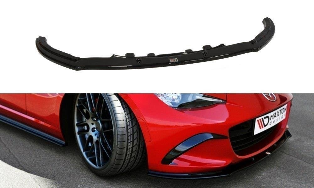 Street+ Spoilerlippe Front Ansatz V.1 passend für Mazda MX-5 ND (Mk4) schwarz Hochglanz – Ansicht 2