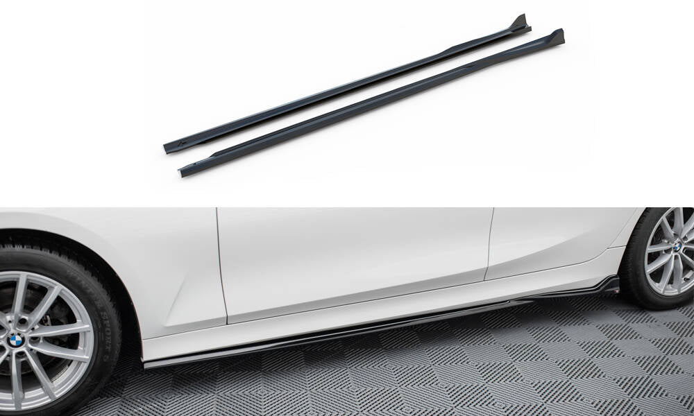 Street+ Seitenschweller Leisten passend für BMW 3er Limousine / Touring G20 / G21 Facelift schwarz Hochglanz – Ansicht 2