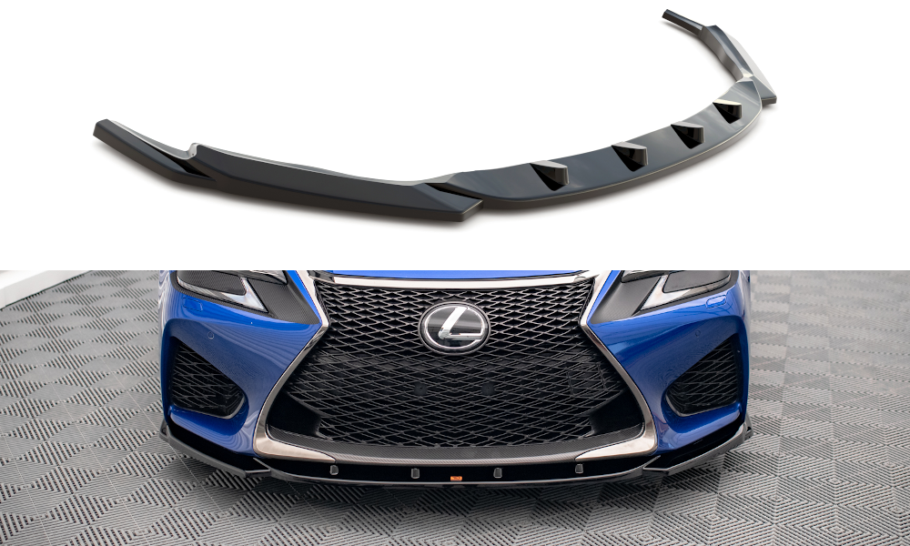 Street+ Spoilerlippe Front Ansatz V.2 passend für Lexus GS F Mk4 Facelift schwarz Hochglanz – Ansicht 2