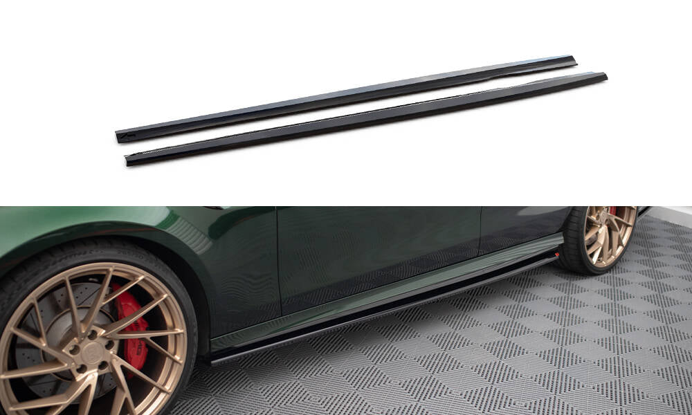Street+ Seitenschweller Leisten passend für Mercedes-AMG E63 W213 Facelift schwarz Hochglanz – Ansicht 2