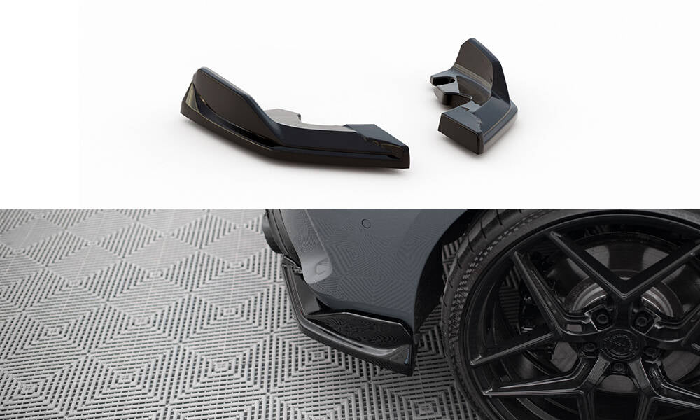 Heck Ansatz Flaps Diffusor V.4 passend für BMW 1er M-Paket /  M135i / 128ti F40 schwarz Hochglanz – Ansicht 2