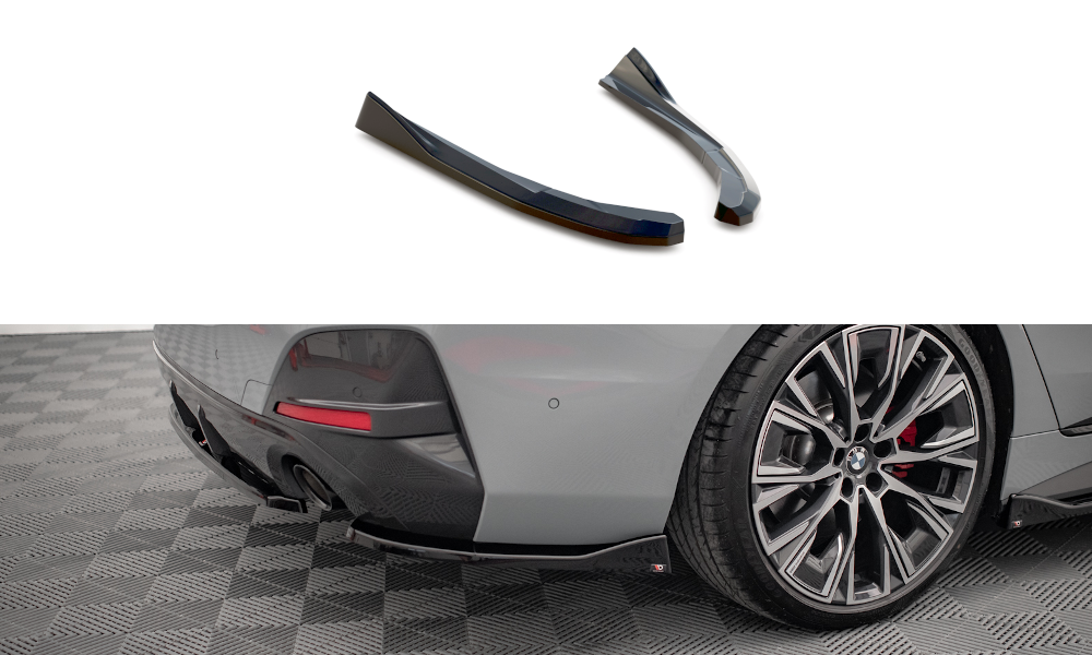 Heck Ansatz Flaps Diffusor V.2 passend für BMW 4er Gran Coupe M-Paket G26 schwarz Hochglanz – Ansicht 2