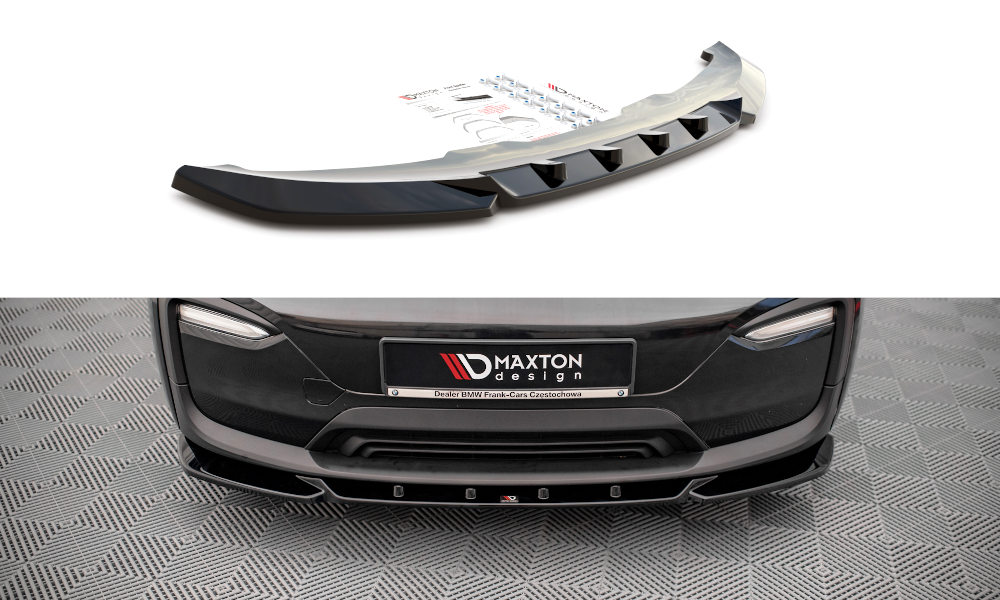 Street+ Spoilerlippe Front Ansatz V.2 passend für BMW i3 S Mk1 Facelift schwarz Hochglanz – Ansicht 2