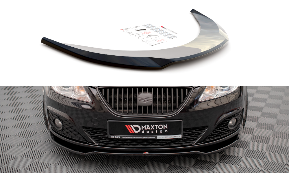 Street+ Spoilerlippe Front Ansatz V.2 passend für Seat Exeo schwarz Hochglanz – Ansicht 2