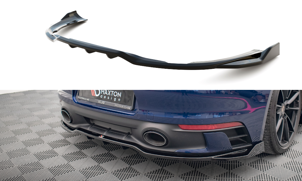 Street+ Mittlerer Diffusor RACE V.2 passend für Porsche 911 Carrera Aero / Carrera GTS 992 schwarz Hochglanz – Ansicht 2