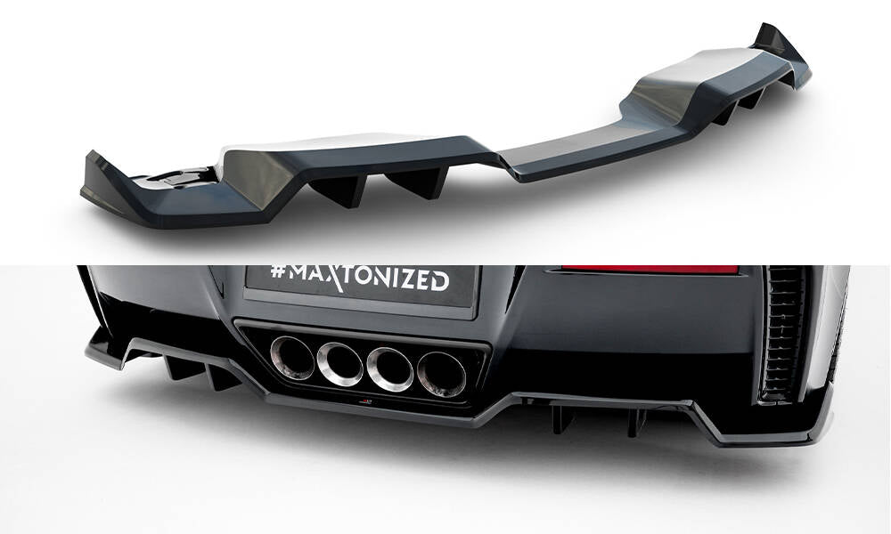 Mittlerer Diffusor Heck Ansatz DTM Look passend für Chevrolet Corvette Z06 C7 schwarz Hochglanz – Ansicht 2