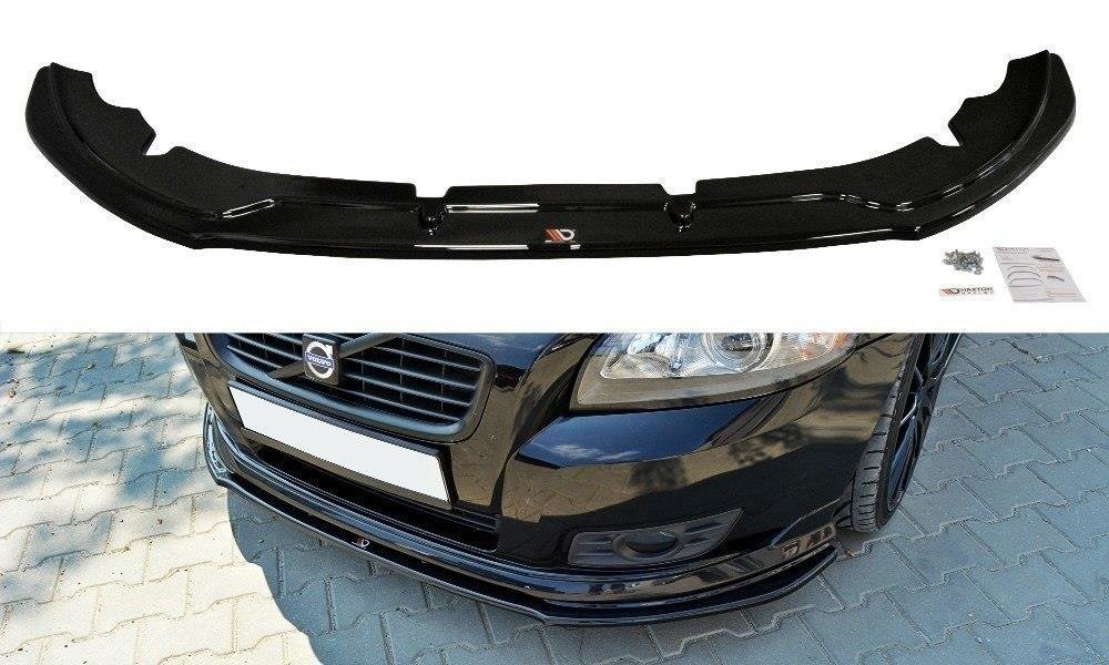 Street+ Spoilerlippe Front Ansatz passend für v.1 VOLVO V50F R-DESIGN schwarz Hochglanz – Ansicht 2