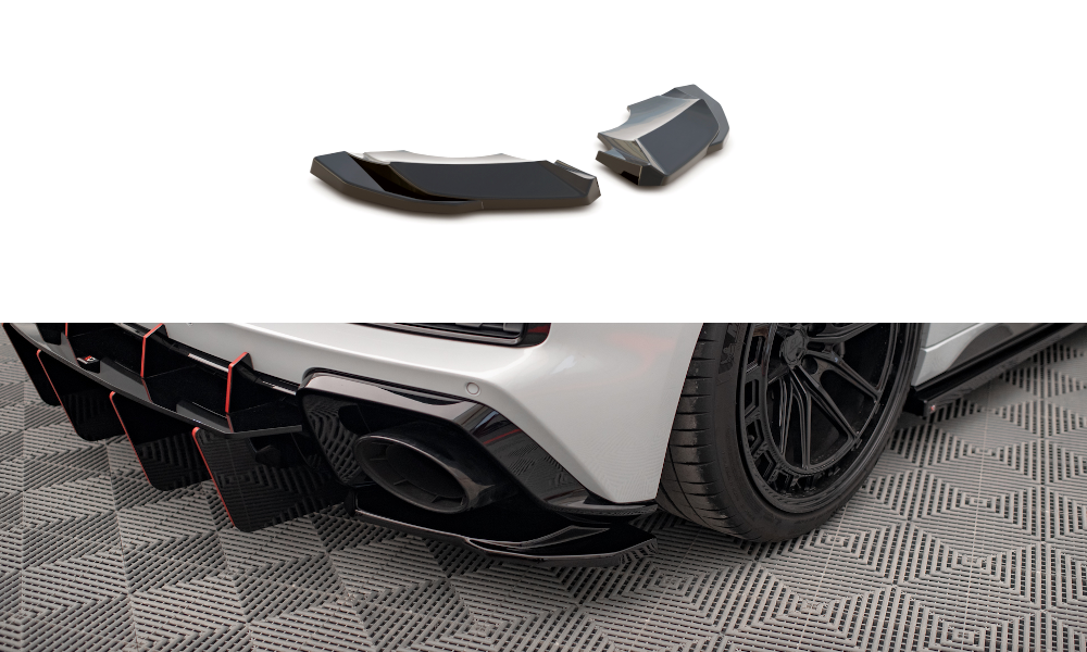 Heck Ansatz Flaps Diffusor passend für Audi R8 Mk2 Facelift schwarz Hochglanz – Ansicht 2